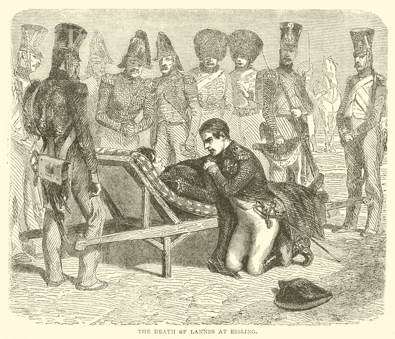 De dood van Lannes bij Essling (gravure) door French School