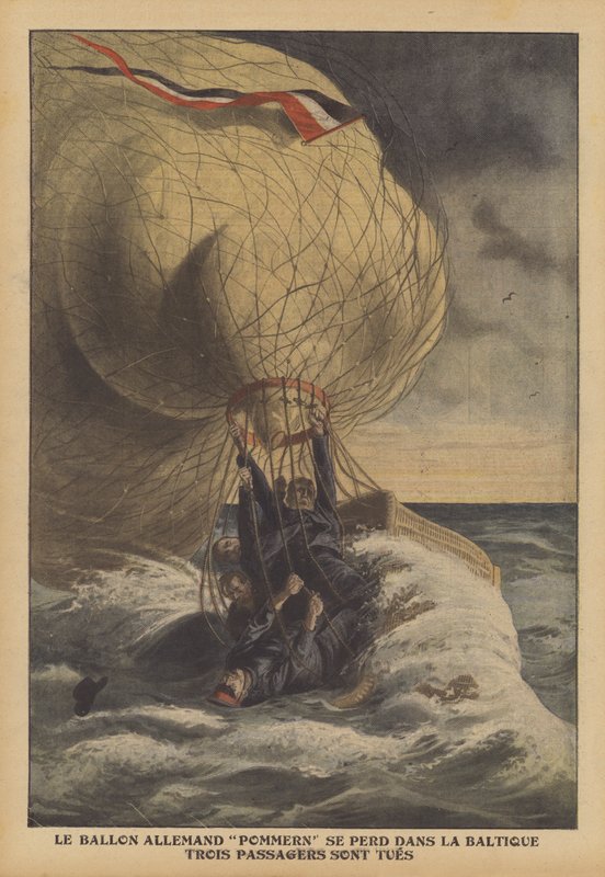 De Duitse ballon Pommern stort neer in de Oostzee door French School