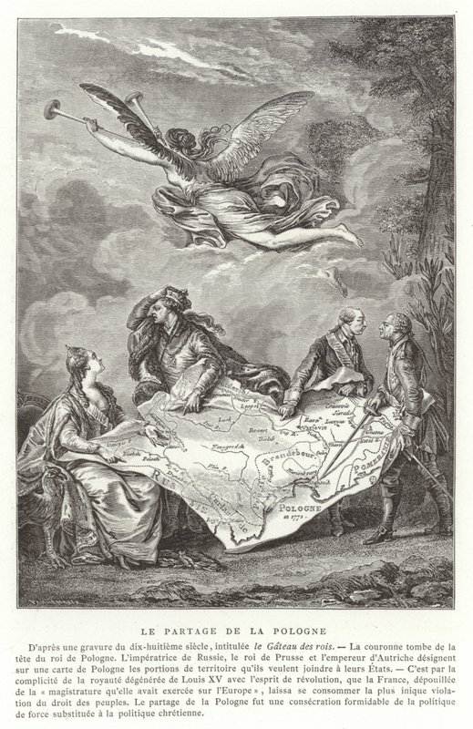 De verdeling van Polen, 1772 door French School