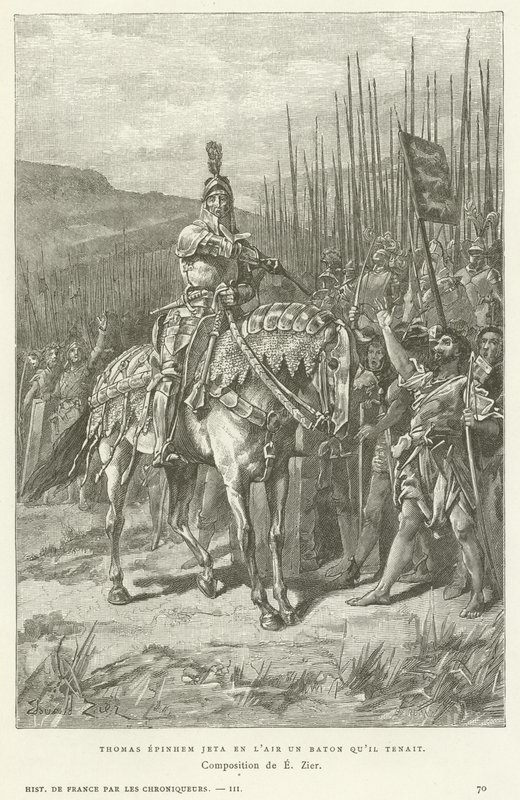 Thomas Epinhem gooide de stok die hij vasthield in de lucht door French School
