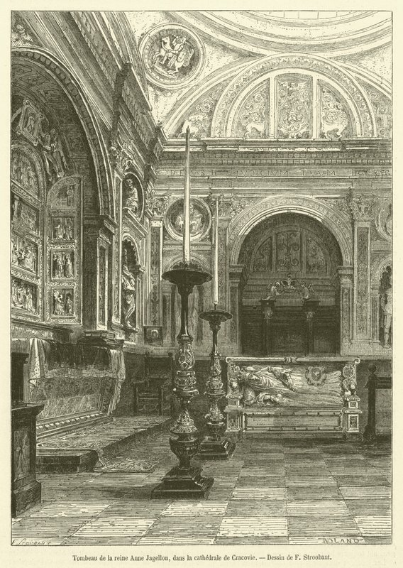 Graf van koningin Anna Jagellon, in de kathedraal van Krakau door French School