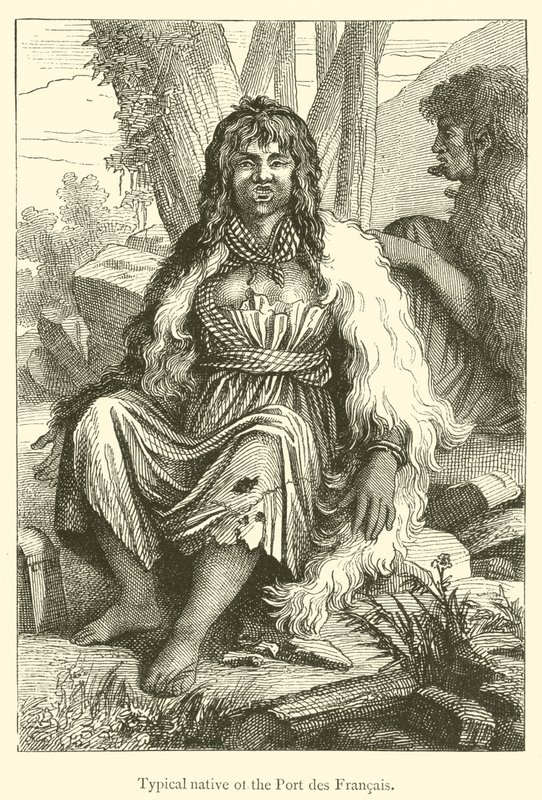 Typische inwoner van de Port des Francais (gravure) door French School