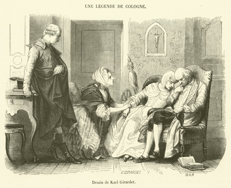 Een legende van Keulen (gravure) door French School