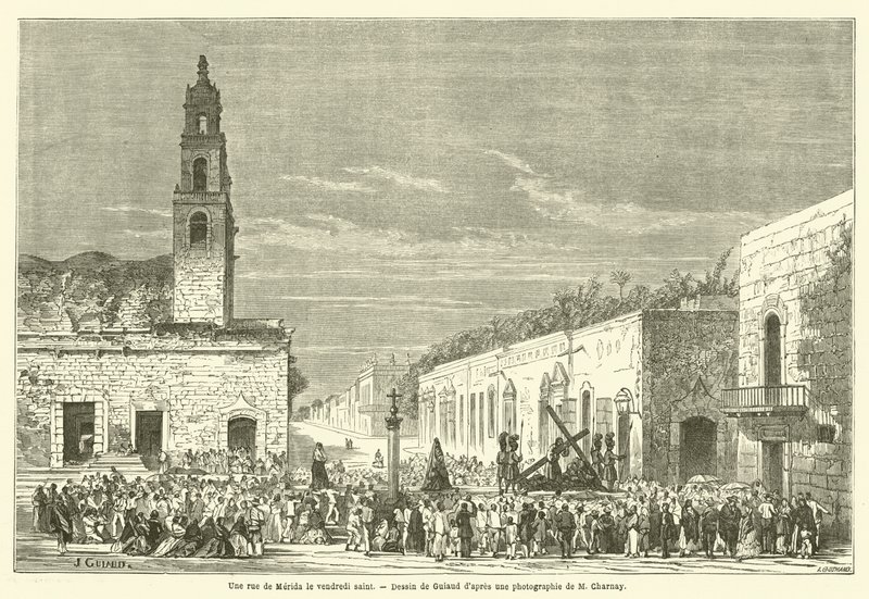 Een Straat In Merida Op Goede Vrijdag door French School