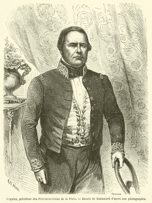 Urquiza, president van de Verenigde Provincies van de Plata (gravure) door French School