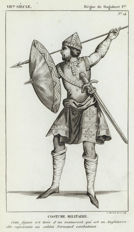 VII Eeuw, Regering van Dagobert I, Militaire Kleding door French School