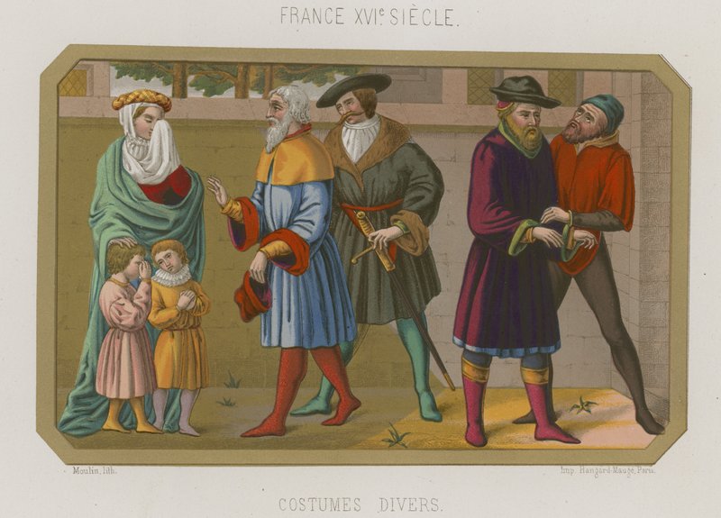 Verschillende mode van 16e-eeuws Frankrijk door French School