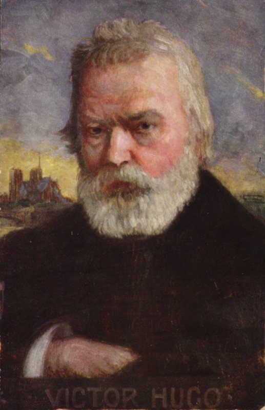 Victor Hugo (1802-1885), Frans dichter, romanschrijver en dramaturg (kleurenlitho) door French School
