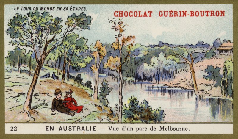 Uitzicht op een park in Melbourne, Australië door French School
