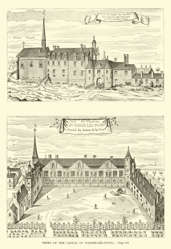 Uitzichten van het Kasteel van Plessis-les-Tours door French School