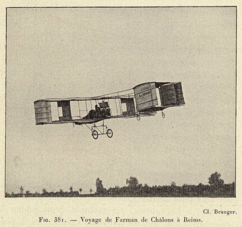 Reis van Farman van Chalons naar Reims door French School