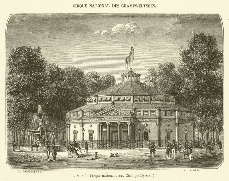 Uitzicht op het Nationale Circus, op de Champs-Elysées door French School