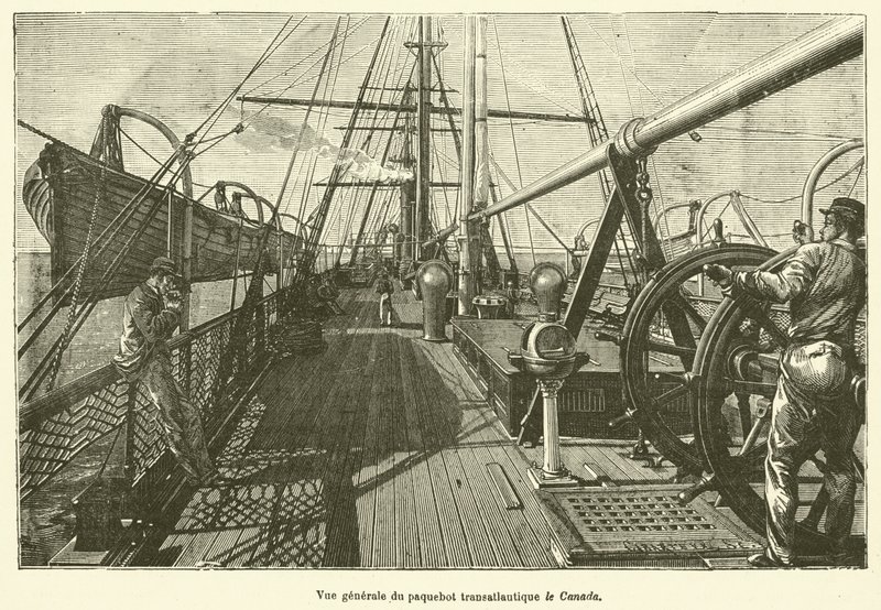 Algemeen zicht op de trans-Atlantische stoomboot Canada door French School