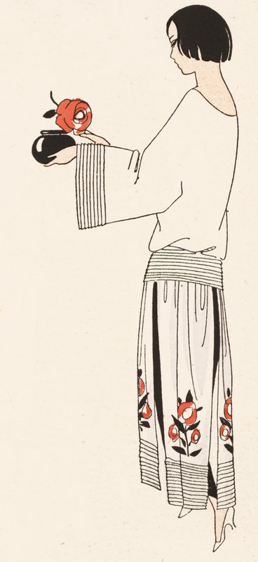 Damesmode uit de jaren 1920 (kleurenlitho) door French School