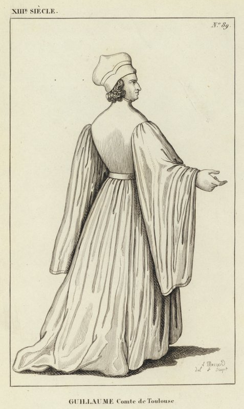 13e eeuw, Willem, Graaf van Toulouse (gravure) door French School