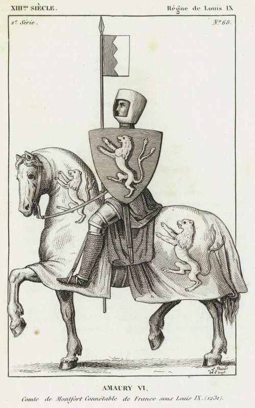 XIII Eeuw, Regering van Lodewijk IX, Amaury VI, Graaf van Montfort, Connétable van Frankrijk onder Lodewijk IX door French School