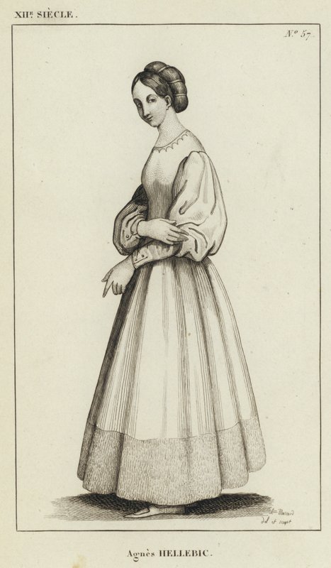 XII Eeuw, Agnes Hellebic (gravure) door French School