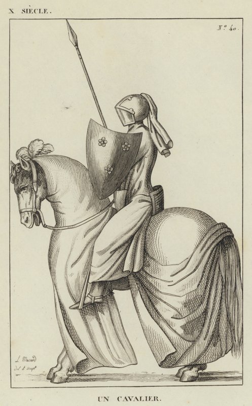 10e eeuw, Een ruiter (gravure) door French School