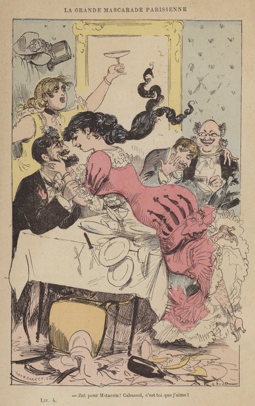 Zut voor Matassin! Cabassol, het is jou die ik liefheb! (gekleurde gravure) door French School