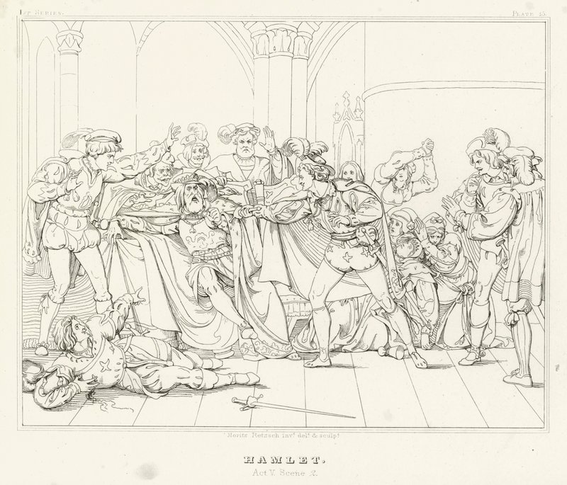Hamlet, Act V, Scene 2 (gravure) door Friedrich August Moritz Retzsch
