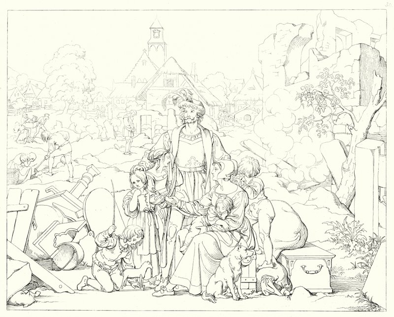 Illustratie voor Schillers Lied von der Glocke door Friedrich August Moritz Retzsch