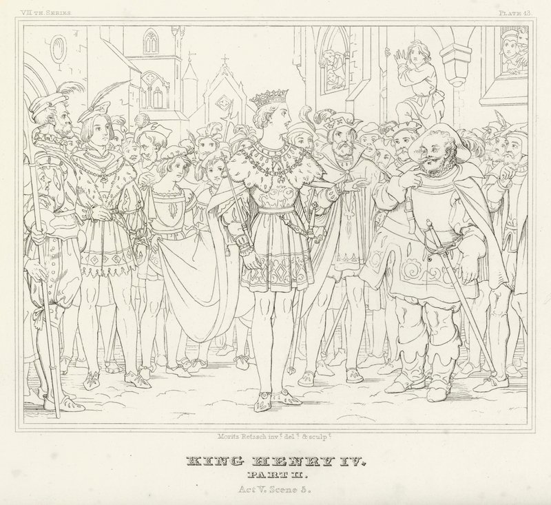 Koning Hendrik IV, Deel II, Act V, Scene 5 door Friedrich August Moritz Retzsch