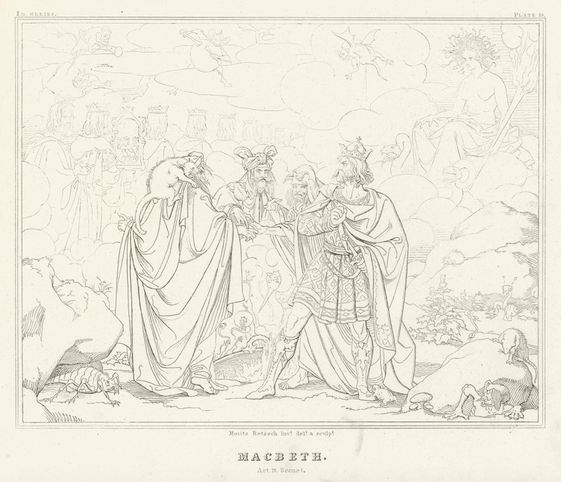 Macbeth, Acte IV, Scene 1 door Friedrich August Moritz Retzsch