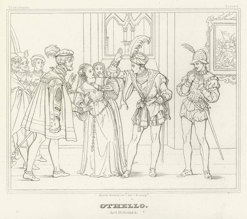 Othello, Act IV, Scene 1 door Friedrich August Moritz Retzsch