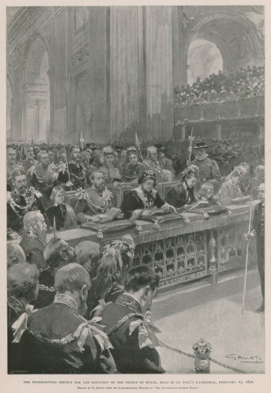 Dankdienst voor het herstel van de Prins van Wales van ziekte, St Paul