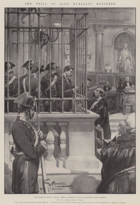 Het proces van de moordenaar van koning Humbert door G.S. Amato