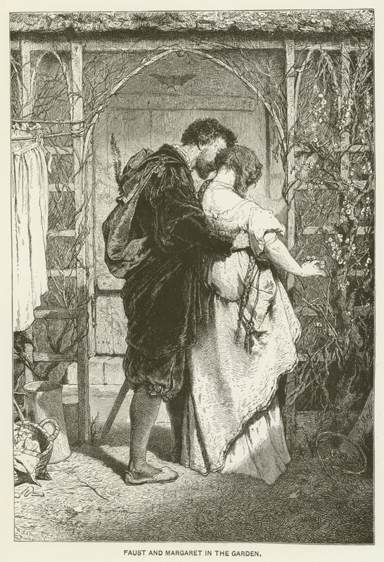 Faust en Margaret in de tuin door Gabriel Max
