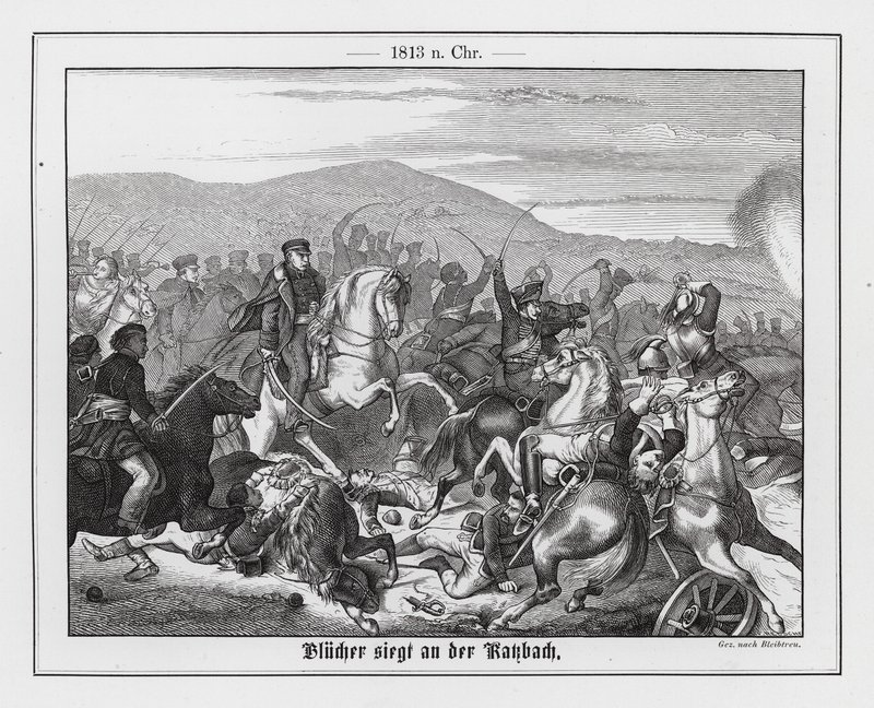 Overwinning van Blucher en de Pruisen op de Fransen in de Slag bij Katzbach door Georg Bleibtreu