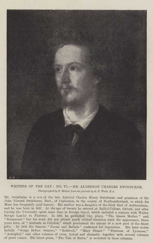 Schrijvers van de Dag, de Heer Algernon Charles Swinburne door George Frederick Watts