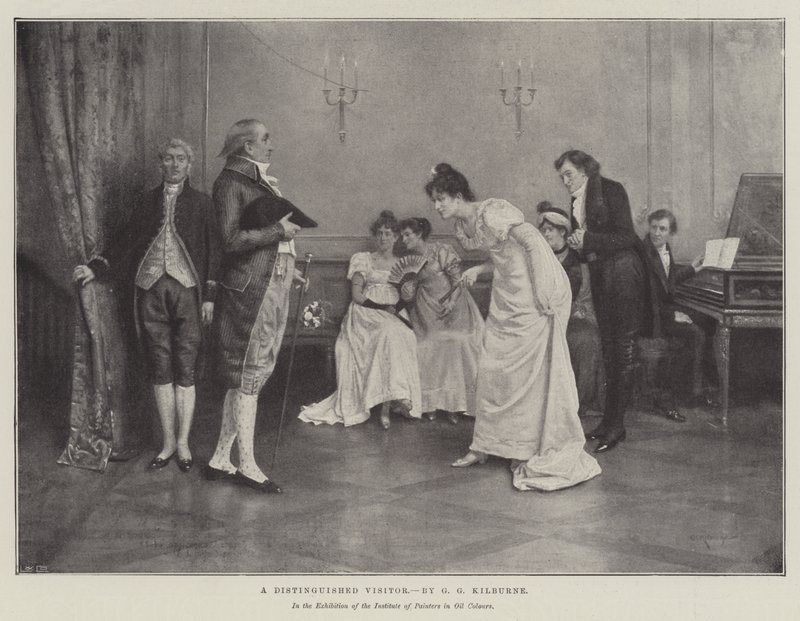 Een Voorname Bezoeker door George Goodwin Kilburne