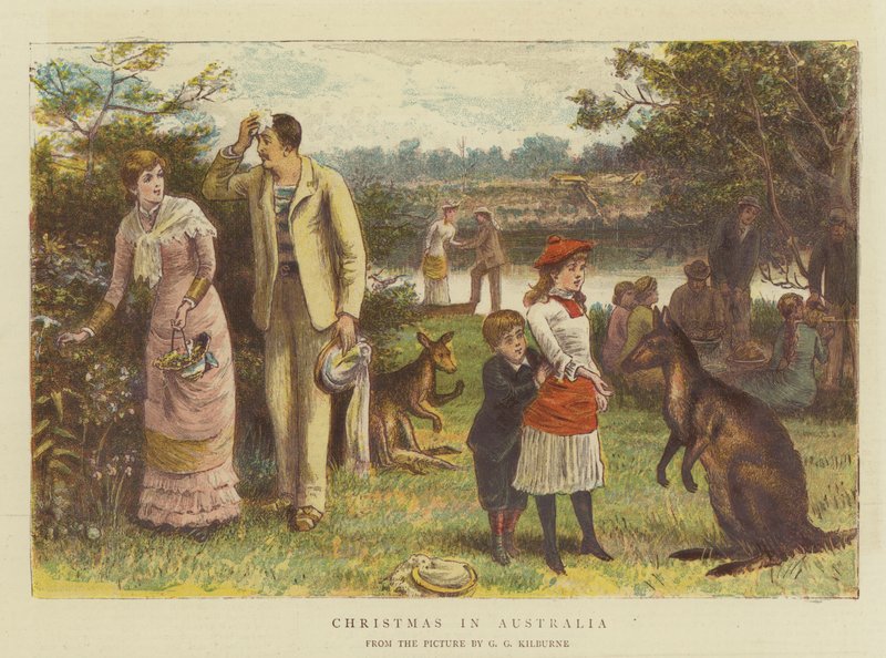 Kerstmis in Australië door George Goodwin Kilburne
