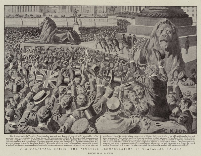 De Transvaal-crisis, de mislukte demonstratie op Trafalgar Square door George Kingston Jones