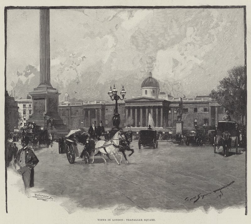 Uitzichten in Londen, Trafalgar Square door George L. Seymour