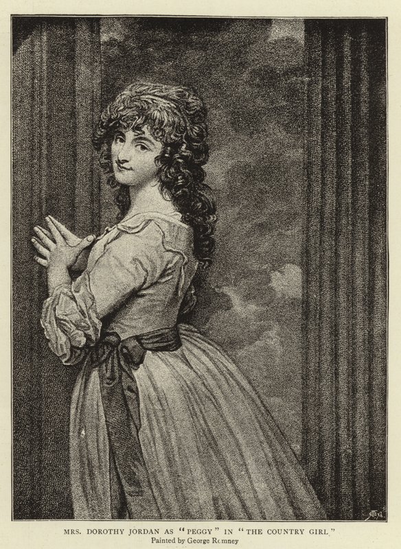 Mevrouw Dorothy Jordan als Peggy in The Country Girl door George Romney