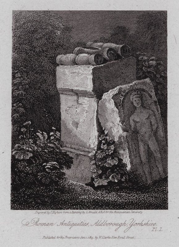 Romeinse Oudheden, Aldborough, Yorkshire door George (after) Arnald