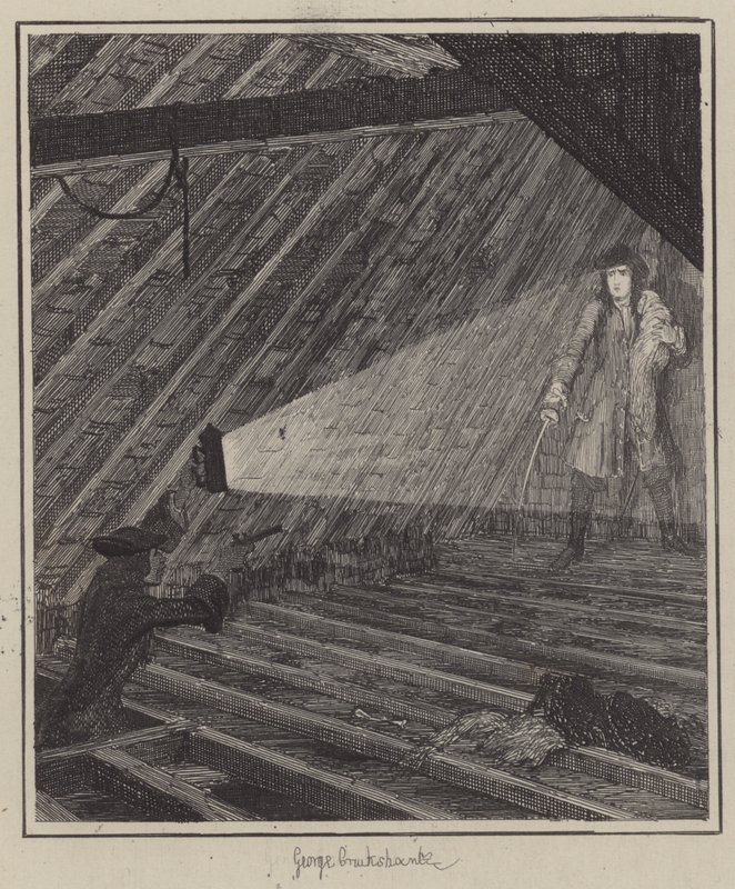 Illustratie voor Jack Sheppard (gravure) door George (after) Cruikshank