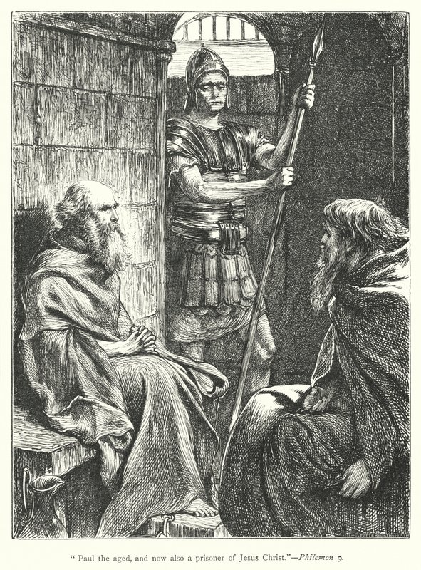 Sint Paulus in de gevangenis door George (after) Du Maurier