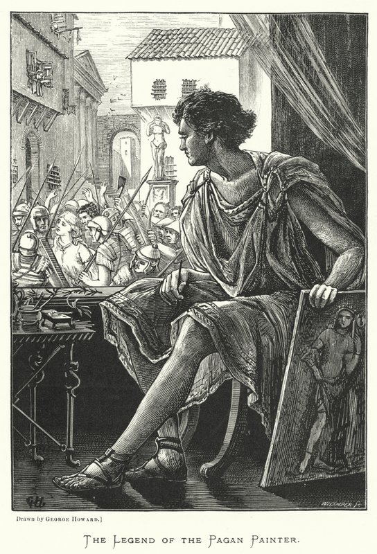 De legende van de heidense schilder door George (after) Howard