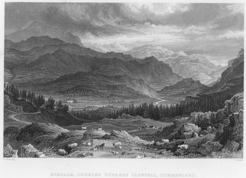 Eskdale, richting Scawfell, Cumberland door George (after) Pickering