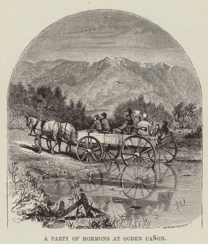 Een Groep Mormonen bij Ogden Canon door George Augustus Sala