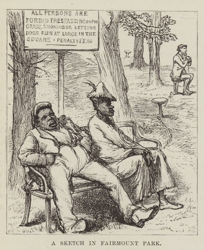 Een schets in Fairmount Park door George Augustus Sala
