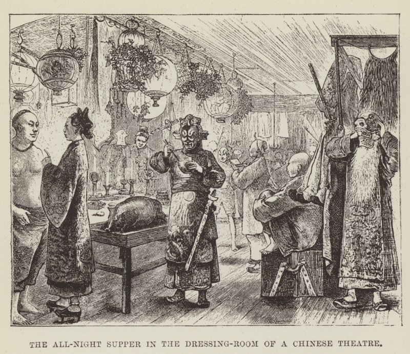 Het Nachtelijke Diner in de Kleedkamer van een Chinees Theater door George Augustus Sala