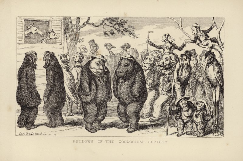 Leden van de Zoological Society door George Cruikshank