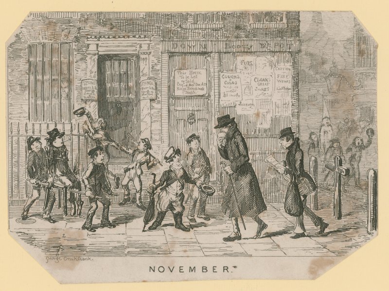Guy Fawkes Nacht door George Cruikshank