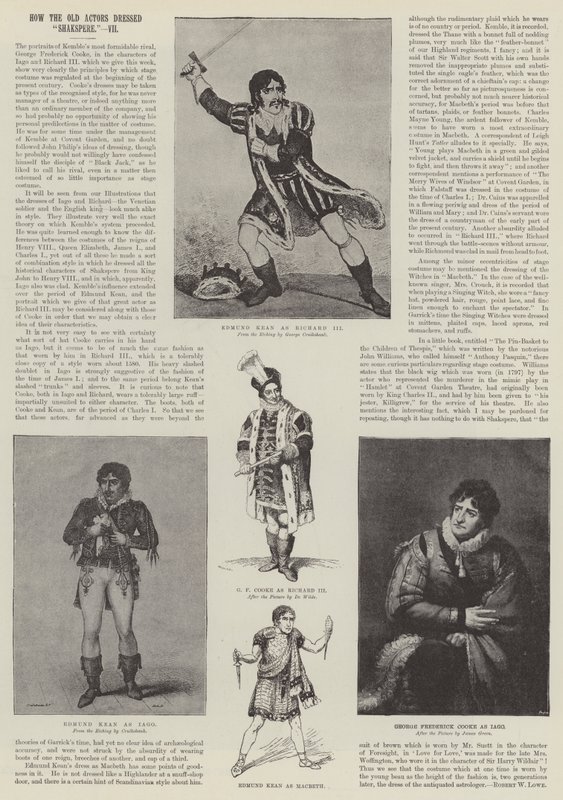 Hoe de oude acteurs Shakspere kleedden door George Cruikshank