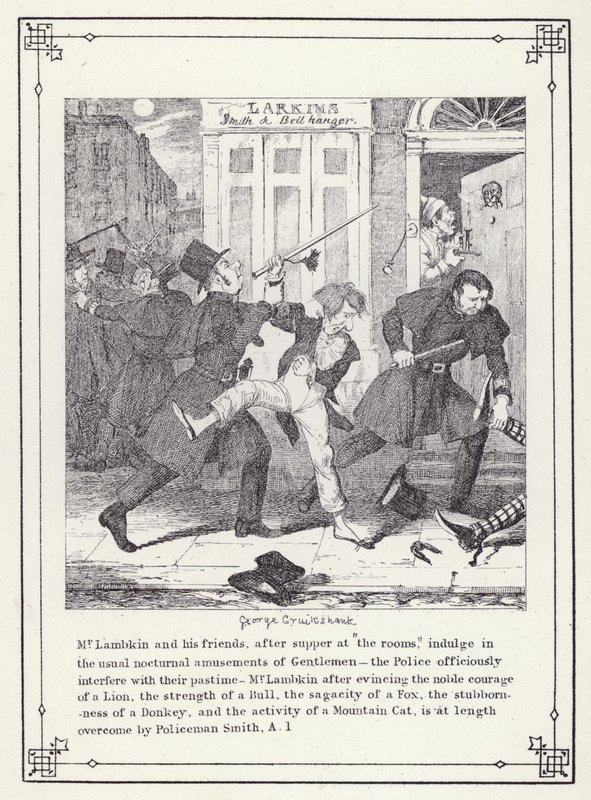 Illustratie voor The Bachelor’s Own Book, of The Progress of Mr Lambkin (Gent) door George Cruikshank